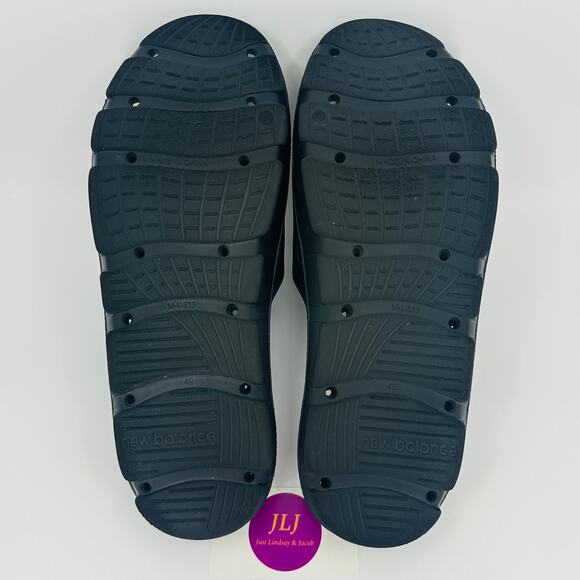 New Balance Men's Float Slide Sandals Black/Silver Size 13 EEEE 4E Width - Picture 10 of 11